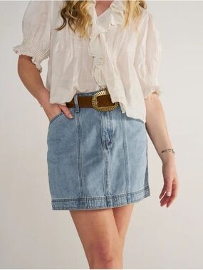 Tecovas Women's High-Rise Denim Mini Skirt